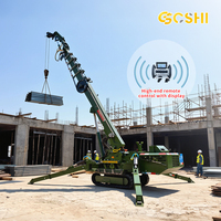Mini-grue araignée de 1 à 8 tonnes avec nacelle, certifiée CE, à flèche télescopique sur chenilles pour travaux architecturaux en espaces étroits
