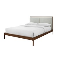 Ensemble de chambre à coucher 3 pièces en MDF très vendu en usine, lignes épurées avec cadre de lit en bois, 2 tables de chevet, assemblage facile