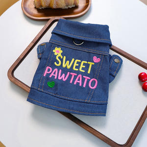 Ropa para mascotas de otoño e invierno de alta calidad para perros y cachorros de tamaño pequeño, perros felices, gatos, chaqueta vaquera cálida y cómoda - Product Image 1