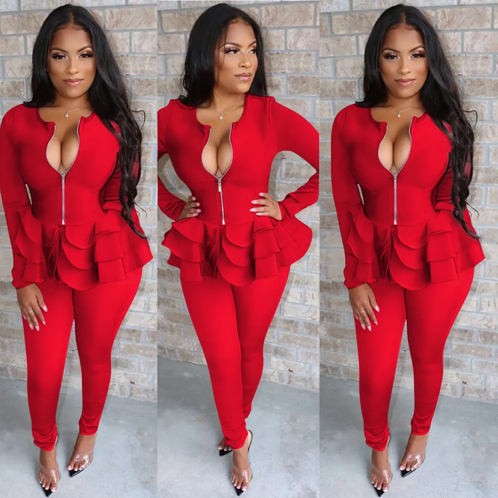 New designer ladies sexy 2 piece set women professional office white pant suits