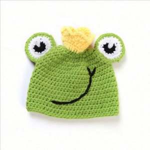 Gorros de Ganchillo para Bebés, Gorros Tejidos a Mano para Niños Pequeños, Gorro de Rana de Ganchillo para Niños - Product Image 1