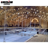 Truss de aleación de aluminio para escenario de eventos grandes, armazón de techo de concierto portátil y plegable en triángulo y patrón cuadrado