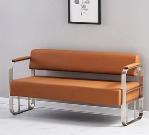 Sofá de Sala de Estar de Diseño Moderno, Simple y Elegante, con Tapicería Suave y Estructura de Acero Inoxidable - Product Image 1