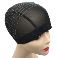 Bonnet de Perruque en Maille Noire 13x4 de Haute Qualité, Casquette Réglable avec Ligne Blanche, Dôme en Maille Élastique pour la Fabrication de Perruques