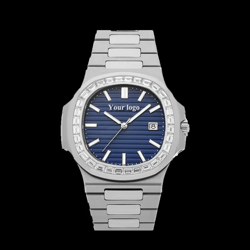 High-end Stainless Steel Watch Luxury Brand Fashion Diamond Bezel Mechanical Watch Customization Self - Winding Automatic Watch