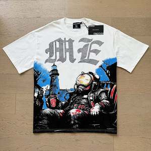 T-shirts imprimés graphiques pour hommes, de haute qualité, 100% coton peigné, respirants, écologiques, surdimensionnés, style streetwear - Product Image 2