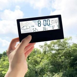 Reloj Despertador Digital LCD Transparente con Logotipo Personalizable, Diseño Moderno, Calendario Electrónico, Temperatura, para Sala de Estar y Cocina - Product Image 3