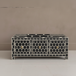 Mesa de Centro con Incrustaciones de Hueso de Estilo Antiguo, con Cajones de Almacenamiento, Mueble Elegante Hecho a Mano para Decoración del Salón - Product Image 1