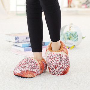 Pantuflas Kawaii con Forma de Pan Tostado, Pantuflas Suaves para el Hogar, Pantuflas con Forma de Comida, Pantuflas para Dormitorio, Pantuflas de Interior - Product Image 3