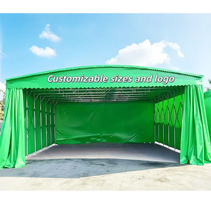 Grande tente pliante rétractable en PVC résistante au vent et à la corrosion pour le stockage sur site, à ouverture coulissante - Product Image 1