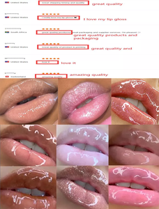 <span class=keywords><strong>Lipgloss</strong></span> cair Label pribadi penutup Pentagonal emas mawar kilau bibir Matte lapisan elektro pelembap berpigmen mengkilap - Product Image 6