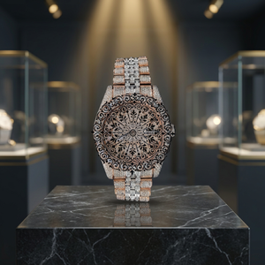 AMBER JEWELS นาฬิกาหรูหราทรงสี่เหลี่ยมสำหรับทุกเพศ สายโมอิสซาไนต์ ระบบควอตซ์อนาล็อก หน้าปัดตัวเลขโรมัน กันน้ำ - Product Image 1
