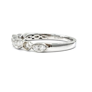 Bague en or blanc 18 carats avec diamants véritables, design décontracté, livraison rapide, haute qualité, bijoux fins, alliance de mariage, pour femmes - Product Image 2