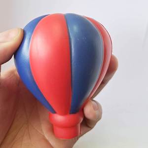 Ballon anti-stress en mousse en forme de montgolfière avec impression de logo personnalisé, jouet souple et compressible pour la promotion - Product Image 1
