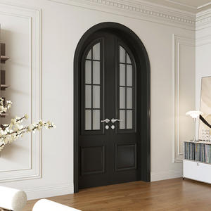 Double <span class=keywords><strong>porte</strong></span> en bois massif moderne style crème française arquée imperméable pour l'intérieur magasins de vêtements américains chambres à coucher - Product Image 4