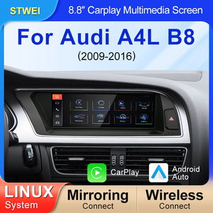 STWEI 2026 New Slim Screens Linux System 8.8inch 1280*480 Resolution For AUDI A4L B8 2009-2016 Wireless CarPlay Auto <b>player</b> KSW - Product Image 2