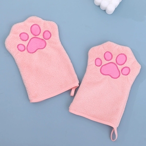 Sıcak satış kolay temizlenebilir Pet bakım eldiven pençe şekli yumuşak rahat evcil hayvan havlusu - Product Image 4