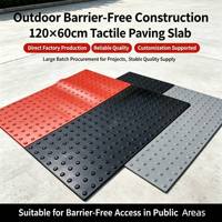 Dalles tactiles en PVC, tapis adhésifs ADA, surfaces d'avertissement détectables à dôme coupé pour l'accessibilité des trottoirs