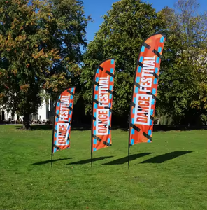 Logotipo personalizado impresión pluma bandera promocional publicidad lágrima bandera al aire libre personalizado playa pluma bandera - Product Image 4