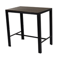 de comptoir de bistro en bois moderne en plastique marron meubles Table et chaises de bar hautes en aluminium pour l'extérieur
