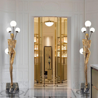 Lampadaire LED de luxe moderne en forme humaine, sculpture artistique créative pour salon, ornement de salle d'exposition, modèle pour villa