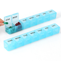 SUNSHING Boîte à pilules hebdomadaire 7 jours, organiseur de médicaments en plastique, étui de rangement portable pour comprimés quotidiens, vente en gros