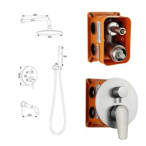 ก๊อกน้ำสแตนเลสติดผนังฝักบัวเย็นและร้อนแกนวาล์วเซรามิกที่ซ่อนตัววัสดุทองเหลืองสำหรับวิลล่าขายต่างประเทศ - Product Image 4