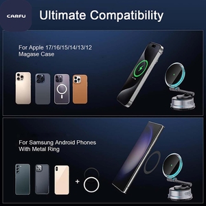 Qi2 15W ชาร์จไร้สายแม่เหล็กเร็วขึ้น 2 เท่า 360 องศา ที่ยึดโทรศัพท์แบบหมุนได้พร้อมถ้วยดูด สำหรับรุ่น 17 16 15 - Product Image 5
