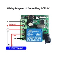 AC/DC12V24V Módulo de relé de un solo canal función automática código de aprendizaje RF 433Mhz Control Smart Home interruptor inalámbrico eléctrico