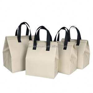 Sac isotherme noir non tissé en gros d'usine, sac repas isotherme grand format, sac à main d'emballage jetable robuste - Product Image 2