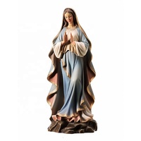 Cadeau religieux personnalisé Notre-Dame de la Grâce Figure sur Base, poupée céleste statues de pierre résine Catholicisme vierge marie statues