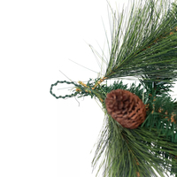 Guirlande de Noël artificielle en PVC avec des pommes de pin d'apparence naturelle, décoration d'hiver durable facile à accrocher pour la maison/l'hôtel/la boutique