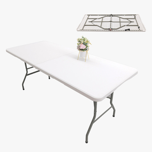 Senruihome Xách Tay Giá Rẻ <span class=keywords><strong>10</strong></span> Người 200Cm Vòng Nhựa Gấp Có Thể Gập Lại Bàn Tiệc Bàn Ăn Cho Khách Sạn Và Đám Cưới - Product Image 1