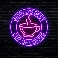 Aangepaste Neon Bord Cafe Boba Thee Winkel Open Logo Reclame Acryl Backlit Bord Business Bar Winkel Rgb Led Neon Lichtbord