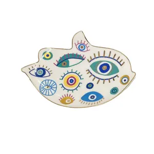 ZC perhiasan keramik Eropa piring mata jahat piring kerajinan porselen untuk pernak-pernik rumah cincin kecil perhiasan dekoratif tampilan nampan