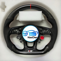 Volant en daim de qualité supérieure pour Audi B8 B9 C7 C8 A4L A6L Série RS – Amélioration de l'intérieur sportif – Ensemble de volant de course