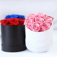 Bunga Mawar Awet Kustomisasi Grosir dalam Kotak Bundar Cantik - Tahan Lama 3-5 Tahun untuk Hadiah Hari Ibu & Hari Valentine
