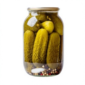 Premium Whole Acidified Seasoned Pickled Gherkins Vinegar | Whole Cucumber <b>Pickles</b> | Glass <b>Jar</b> | OEM Private Label | Export - Product Image 1