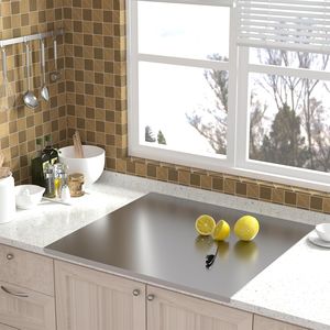 Tabla de Cortar Rectangular de Acero Inoxidable de Doble Cara de 40x30 cm, Tabla para Amasar y Cortar Frutas - Product Image 1