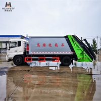 Camion à ordures compacteur HEAVSTY 18 m³ avec châssis de 5000 mm, moteur diesel Euro 6 six cylindres, transmission 4x2 et télécommande sans fil