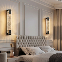 Applique murale en cristal LED de luxe moderne, nouvelle version améliorée en alliage de zinc pour la décoration intérieure de la maison, de la chambre à coucher, du couloir, applique murale en cristal LED