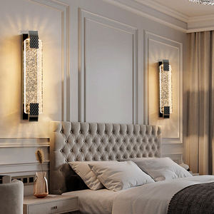 モダンな高級LEDクリスタルウォールランプ、新しくアップグレードされた亜鉛合金製、自宅の寝室、廊下の装飾、インテリアLEDクリスタルウォールライト - Product Image 4