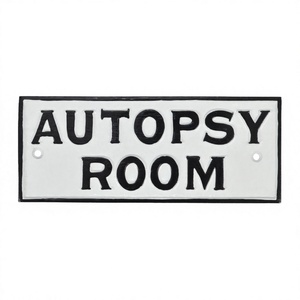 Letrero de Pared de Hierro Fundido para Sala de Autopsias, Artesanía, Decoración del Hogar, Letrero Metálico Personalizado, Placa Decorativa para Accesorios de Pared - Product Image 1