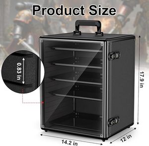 Vitrine miniature pour objets de collection, support de figurines et boîte de transport, boîte de rangement miniature en <span class=keywords><strong>aluminium</strong></span> avec 5 plateaux métalliques - Product Image 5