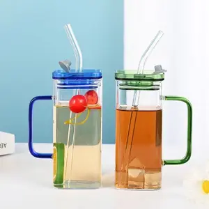 Tasse à café en verre personnalisée tasses en verre à haute teneur en borosilicate pour le ménage 300 ml tasses à café en verre couleur et logo personnalisés