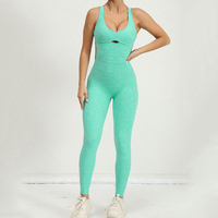 Combinaison de yoga une pièce ajustable à bretelles croisées, combinaison de danse moulante pour femmes, idéale pour le sport et le fitness