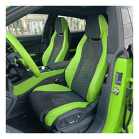 Housse de siège de voiture complète en cuir Alcantara rouge et noir sur mesure pour Lamborghini Urus 2018-2026