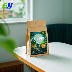 Emballage écologique en gros, 250g, vide, en papier kraft brun naturel, fond plat, résistant à l'humidité, haute barrière de lamination, pour pizza et salade - Product Image 5