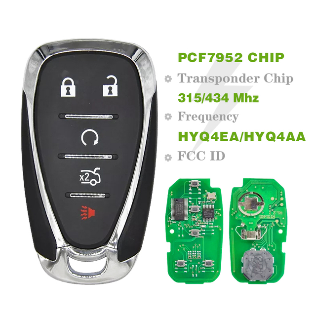 C-hevrolet Camaro Equinox C-ruze Malibu Spark Replacement Smart Remote Key ID46 PCF7952 Chip 315/434mhz CN014082-H HYQ4EA HYQ4AA
