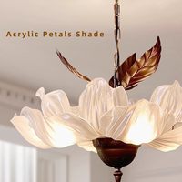 Lustre rustique en forme de pétales de fleurs, verre blanc, luminaire suspendu floral, bronze, style farmhouse, art déco, luminaire de salle à manger, télécommande